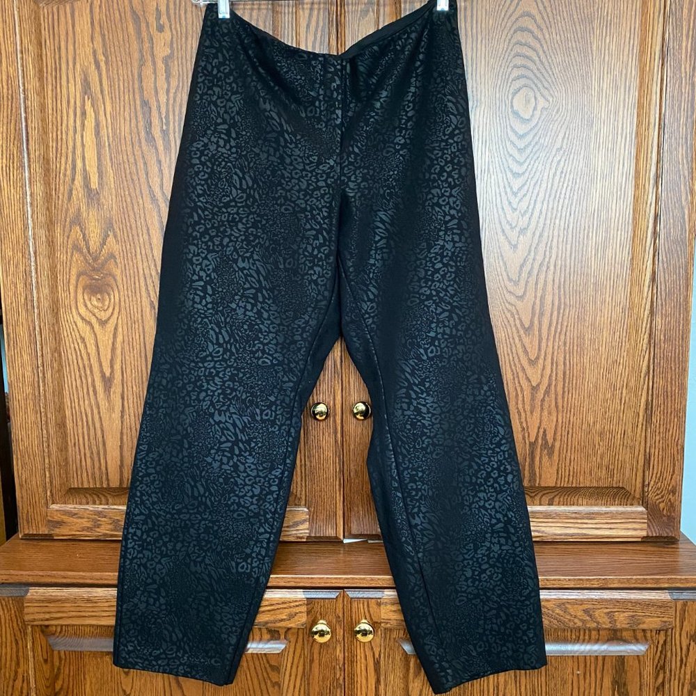 Alfani Tone on Tone Animal Print Slacks - Black 20W